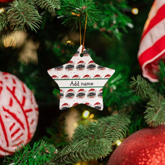 Pekingees Hond Ras Kerst Sterren Keramisch Ornament