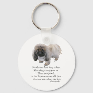 Pekingees Hond Regenboogbrug Sleutelhanger
