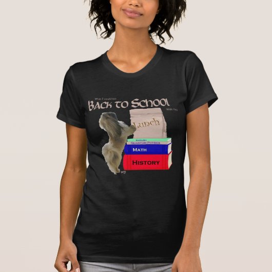 Pekingees Hond Terug naar School T-shirt (Voorkant)