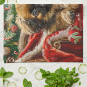 Pekingees Honden Kerst Feestelijk Theedoek (Gevouwen)