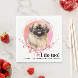 Pekingees Honden Trouwservetten met Foto Servet