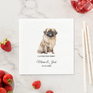 Pekingees Honden Trouwservietten met Foto Servet