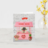 Pekingees Honden Valentijnsdag Kus Booth Kaart (Gele Bloem)