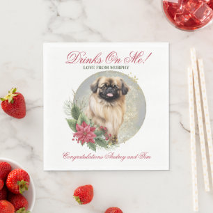 Pekingees Huwelijks Servetten Met Honden Foto