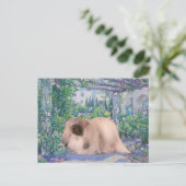 Pekingees in Bloementuin Briefkaart (Staand voorkant)