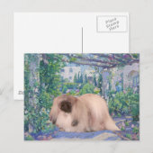 Pekingees in Bloementuin Briefkaart (Voorkant / Achterkant)