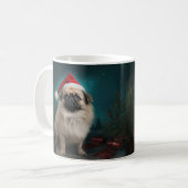 Pekingees in de Sneeuw Kerstmis Koffiemok (Voorkant links)