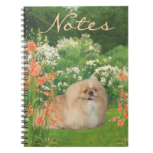 Pekingees in de tuin notitieboek (Voorkant)