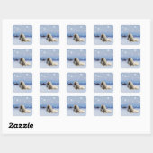 Pekingees in de Winter Vierkante Sticker (Vel)