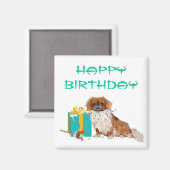 Pekingees in een feeststemming magneet (Voorkant / Achterkant)