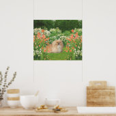 Pekingees in een tuin poster (Keuken)