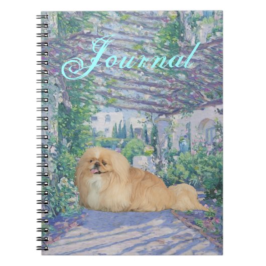 Pekingees in lavendel notitieboek (Voorkant)