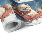 Pekingees in slee Let it Snow Kerstmis Cadeaupapier (Rol Hoek)