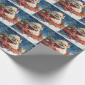 Pekingees in slee Let it Snow Kerstmis Cadeaupapier (Hoek)