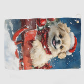 Pekingees in slee Let it Snow Kerstmis Golfhanddoek (Horizontaal)