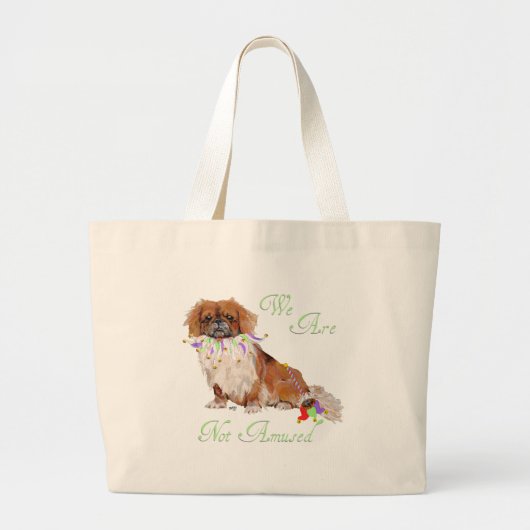 Pekingees is niet geamuseerd grote tote bag (Voorkant)