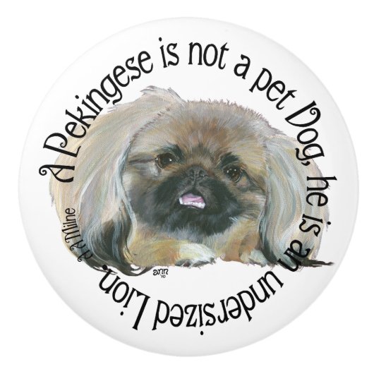 Pekingees Keramische Knop (Voorkant)