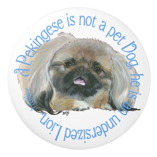 Pekingees Keramische Knop (Voorkant)