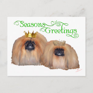 Pekingees Kerst Feestdagenkaart