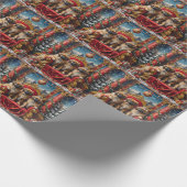 Pekingees Kerst Imperiale Troon Vakantie Cadeaupapier (Hoek)