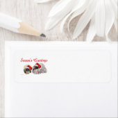 Pekingees Kerst Retouradreslabels Etiket (Insitu)