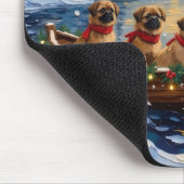 Pekingees Kerstboot Vakantie Muismat (Hoek)