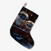 Pekingees Kerstfeest Seizoen Kleine Kerstsok (Voorkant (Hangend))
