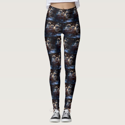Pekingees Kerstfeest Seizoen Leggings (Voorkant)