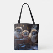Pekingees Kerstfeest Seizoen Tote Bag (Achterkant)