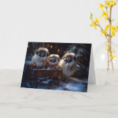 Pekingees Kerstfeestijd Kaart (Gele Bloem)