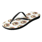 Pekingees Kerstkrans Feestelijke Pup Teenslippers (Schuin)