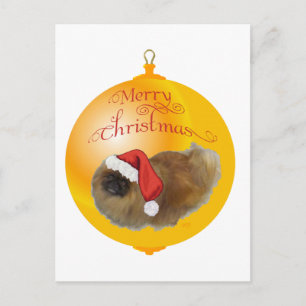 Pekingees Kerstmis Feestdagenkaart