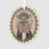 Pekingees met bril Ornament   (voorkant)