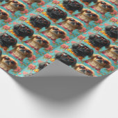 Pekingees met Hartrozen Valentijnsdag Cadeaupapier (Hoek)