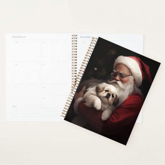 Pekingees met Kerstman Feestelijke Kerst Planner (Display)