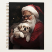 Pekingees met Kerstman Feestelijke Kerst Planner (Voorkant)