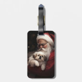 Pekingees met Kerstman Feestelijke Kerstmis Bagagelabel (Achterkant verticaal)