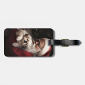 Pekingees met Kerstman Feestelijke Kerstmis Bagagelabel (Achterkant horizontaal)