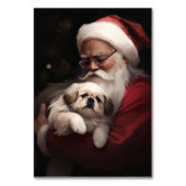 Pekingees met Kerstman Feestelijke Kerstmis Kaart (Achterkant)