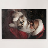 Pekingees met Kerstman Festive Kerstmis Legpuzzel (Horizontaal)