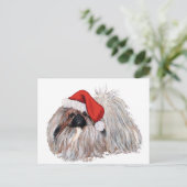 Pekingees met Kerstmis Feestdagenkaart (Staand voorkant)