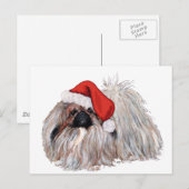 Pekingees met Kerstmis Feestdagenkaart (Voorkant / Achterkant)