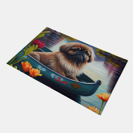 Pekingees op een peddel: Een landschappelijk avont Deurmat (Schuin)