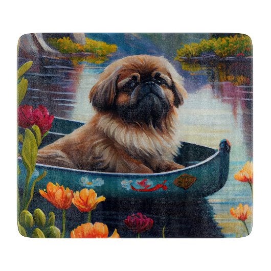 Pekingees op een peddel: Een landschappelijk avont Snijplank (Voorkant)