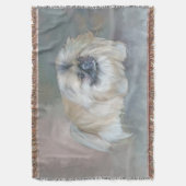 Pekingees op Taupe Deken (Voorkant Verticaal)