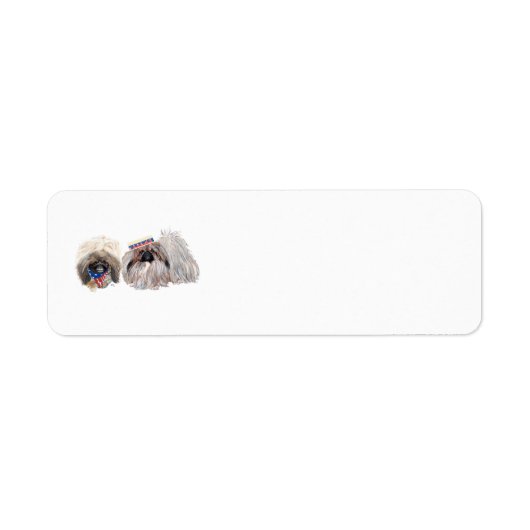 Pekingees Patriottische Retouradreslabels Etiket (Voorkant)