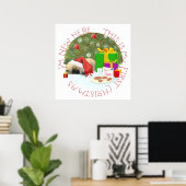 Pekingees Puppy 1e Kerstmis Poster (Thuiskantoor)