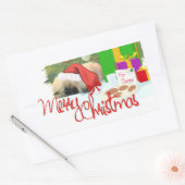 Pekingees Puppy 1e Kerstmis Rechthoekige Sticker (Envelop)