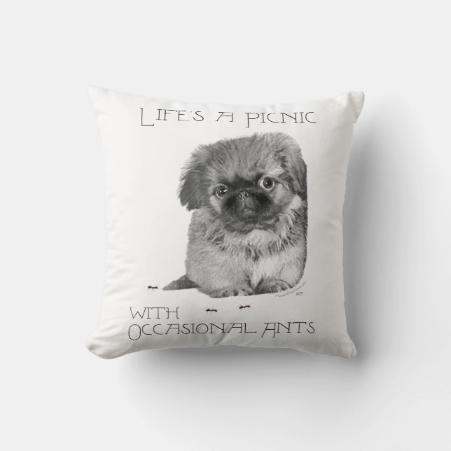 Pekingees Puppy Worpillow Kussen (Voorkant)