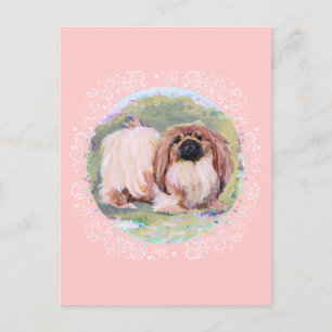 Pekingees Roze Schattig Briefkaart